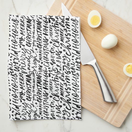 Frohe Weihnachten Geschirrtuch (Viertel Falte)