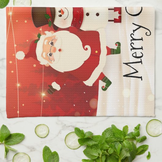 Frohe Weihnachten Geschirrtuch (Gefaltet)