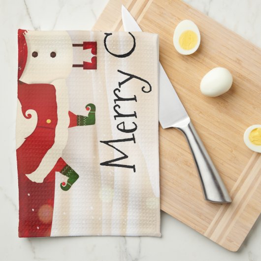 Frohe Weihnachten Geschirrtuch (Viertel Falte)