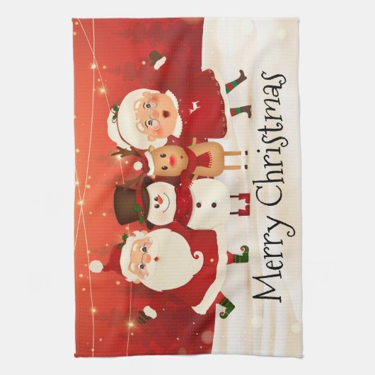 Frohe Weihnachten Geschirrtuch (Vertikal)