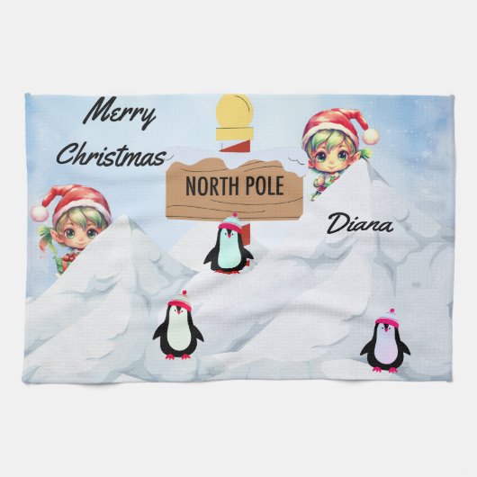 Frohe Weihnachten Geschirrtuch (Horizontal)