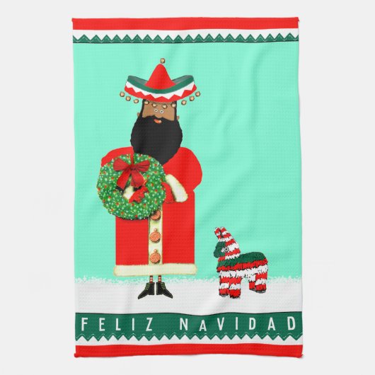 Frohe Weihnachten Geschirrtuch (Vertikal)