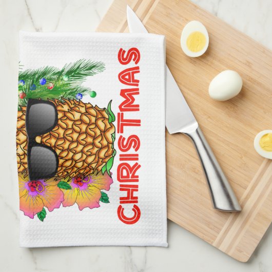 Frohe Weihnachten Geschirrtuch (Viertel Falte)