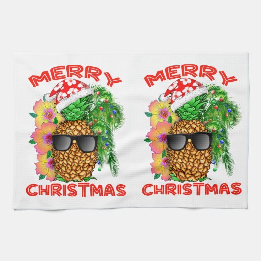 Frohe Weihnachten Geschirrtuch (Horizontal)