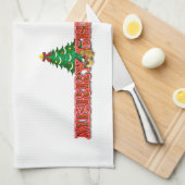 Frohe Weihnachten Geschirrtuch (Viertel Falte)