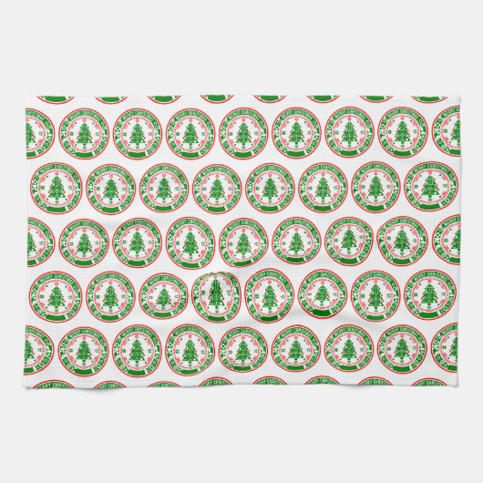 Frohe Weihnachten Geschirrtuch (Horizontal)