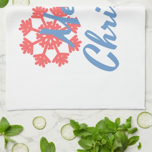 Frohe Weihnachten Geschirrtuch (Gefaltet)