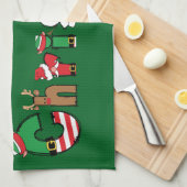 Frohe Weihnachten Geschirrtuch (Viertel Falte)