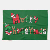 Frohe Weihnachten Geschirrtuch (Horizontal)