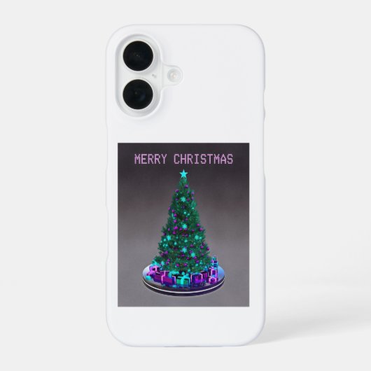 Frohe Weihnachten. Geschmückter Baum mit Geschenke iPhone 16 Hülle (Rückseite)