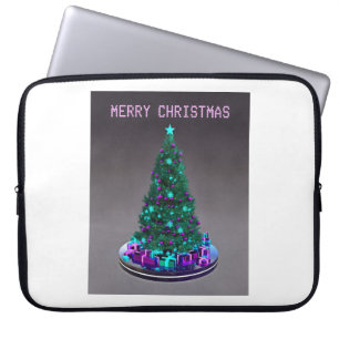 Frohe Weihnachten. Geschmückter Baum mit Geschenke Laptopschutzhülle