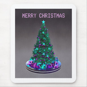 Frohe Weihnachten. Geschmückter Baum mit Geschenke Mousepad