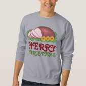 Frohe Weihnachten geschnitten Holiday Ham Ugly Swe Sweatshirt (Vorderseite)
