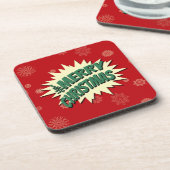 Frohe Weihnachten Getränkeuntersetzer (Linke Seite)