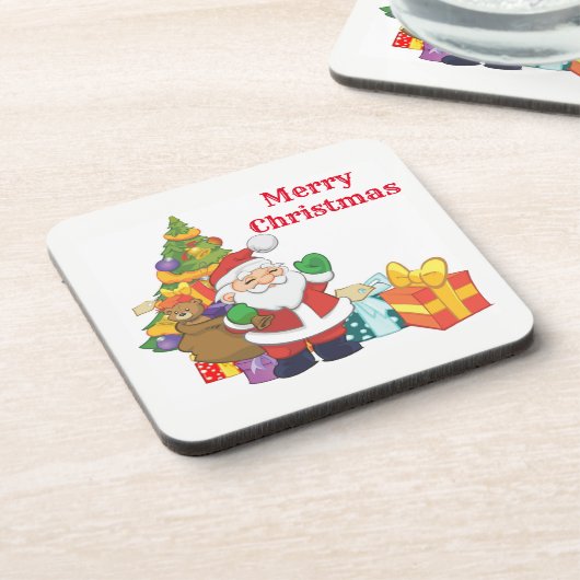 Frohe Weihnachten Getränkeuntersetzer (Linke Seite)