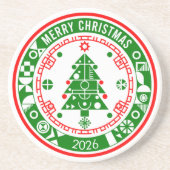 Frohe Weihnachten Getränkeuntersetzer (Vorne)