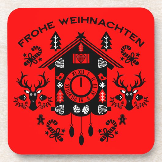 Frohe Weihnachten Getränkeuntersetzer (Vorderseite)