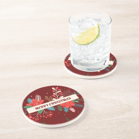 Frohe Weihnachten Getränkeuntersetzer (Seite)