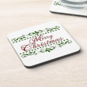 Frohe Weihnachten Getränkeuntersetzer (Linke Seite)