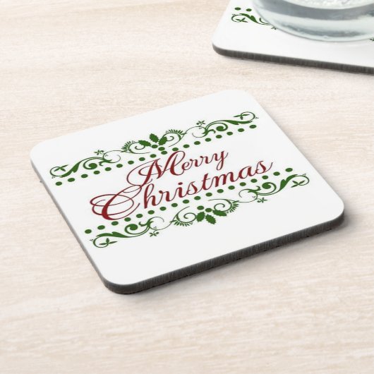 Frohe Weihnachten Getränkeuntersetzer (Linke Seite)