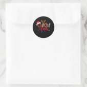 Frohe Weihnachten Gigi Claus Kariert Santa Claus H Runder Aufkleber (Tasche)