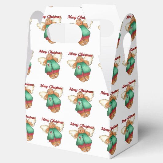 Frohe Weihnachten Gingerbread Angel Favor Box Geschenkschachtel (Geöffnet)