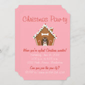 Frohe Weihnachten Gingerbread Dog House Einladung (Vorne/Hinten)