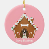 Frohe Weihnachten Gingerbread Dog House Keramik Ornament (Hinten)