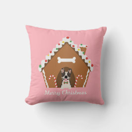 Frohe Weihnachten Gingerbread Dog House Kissen