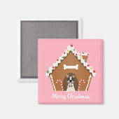 Frohe Weihnachten Gingerbread Dog House Magnet (Vorderseite/Rückseite)