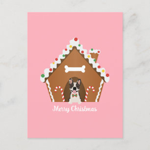 Frohe Weihnachten Gingerbread Dog House Postkarte