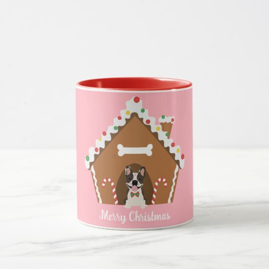 Frohe Weihnachten Gingerbread Dog House Tasse (Zentrum)