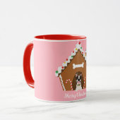 Frohe Weihnachten Gingerbread Dog House Tasse (Vorderseite Links)