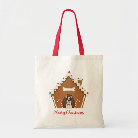 Frohe Weihnachten Gingerbread Dog House Tragetasche (Vorne)