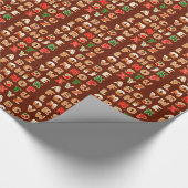 Frohe Weihnachten Gingerbread Geschenkpapier (Ecke)