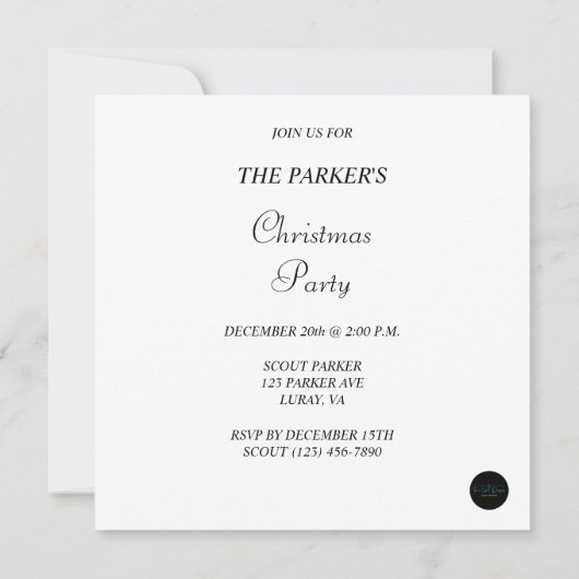 Frohe Weihnachten Gingerbread Haus mit Familie Einladung (Rückseite)