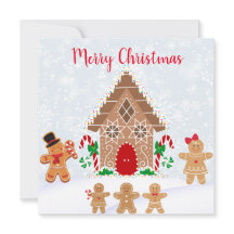 Frohe Weihnachten Gingerbread Haus mit Familie