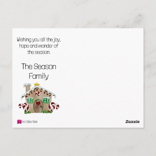 Frohe Weihnachten Gingerbread Haus Postcard Postkarte (Rückseite)
