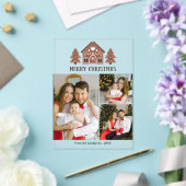 Frohe Weihnachten Gingerbread House Foto Collage Acryleinladungen (In Situ (Hochzeit))