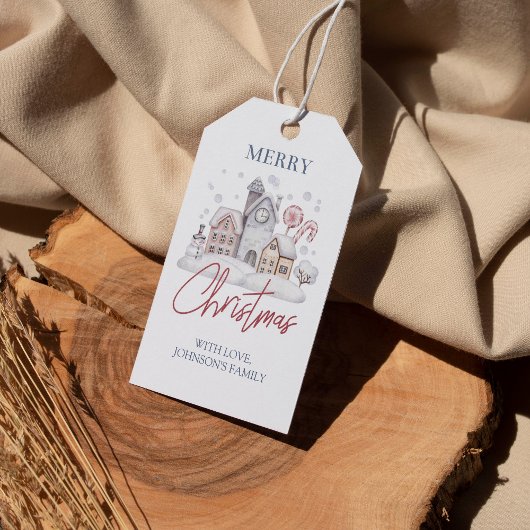 Frohe Weihnachten Gingerbread House Geschenktasten Geschenkanhänger