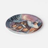 Frohe Weihnachten Gingerbread House Holiday Party Pappteller (Schrägansicht)