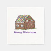 Frohe Weihnachten Gingerbread House Holiday Party Serviette (Vorderseite)