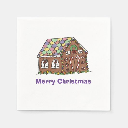 Frohe Weihnachten Gingerbread House Holiday Party Serviette (Vorderseite)