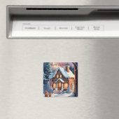 Frohe Weihnachten Gingerbread House Magnet (In Situ (Geschirrspüler))
