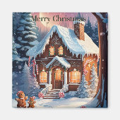 Frohe Weihnachten Gingerbread House Magnet (Vorne)