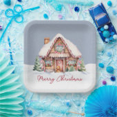 Frohe Weihnachten Gingerbread House Pappteller (Party)