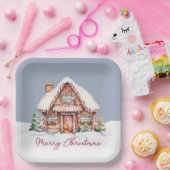 Frohe Weihnachten Gingerbread House Pappteller (Party)