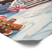 Frohe Weihnachten Gingerbread House Poster (Ecke)