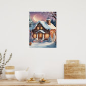 Frohe Weihnachten Gingerbread House Poster (Küche)