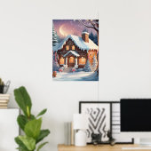 Frohe Weihnachten Gingerbread House Poster (Heimbüro)